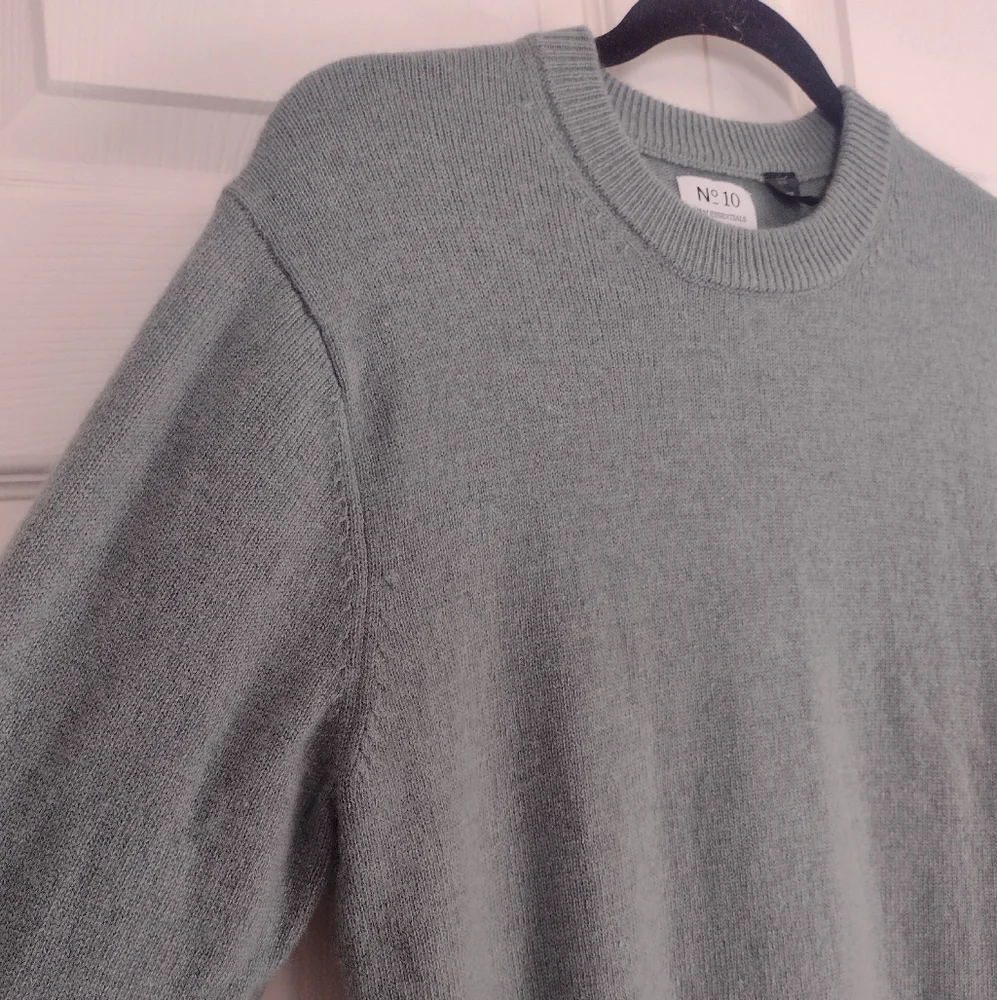 H&M Essentials No. 10 Wool Blend Crewneck Raglan Sweater Sage Green Men's Small